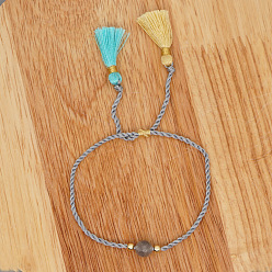 B-B190051B Natural Gemstone Yoga Bracelet Ethnic Style Turquoise Beaded Bracelet for Men and Women.