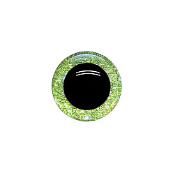 Зелено-Желтый Ремесло смола кукла глаза, Чучела игрушечных глаз, безопасные глаза, с шайбами 2шт., полукруглый, зеленый желтый, 10 мм