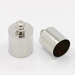 Platinum Brass Cord Ends, End Caps, Platinum, 12x8mm, Hole: 1mm, Inner Diameter: 7mm