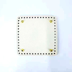 White PU Leahter Knitting Crochet Bags Bottom, Square, Bag Shaper Base Replacement Accessaries, White, 15x15x0.4cm, Hole: 4mm