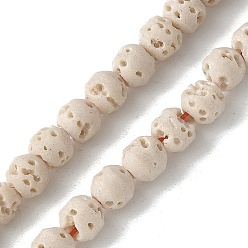 Белый Нити синтетических бусин, окрашенных в лавовый камень, круглые, белые, 4 мм, отверстие : 1 мм, около 91 шт / нитка, 14.96'' (38 см)