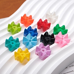 Mixed Color Opaque Acrylic Beads, Wave Snowflake, Mixed Color, 16x8mm, Hole: 2mm