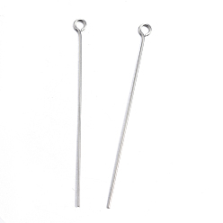 Stainless Steel Color 304 Stainless Steel Eye Pin, Stainless Steel Color, 48mm, Hole: 2mm, Pin: 0.8mm