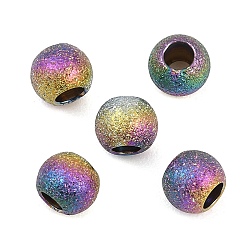 Rainbow Color 304 из нержавеющей стали бусы, рондель, с блеском порошок, ионное покрытие (ip), Радуга цветов, 6x5 мм, отверстие : 2.5 мм