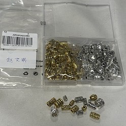 Античный Серебрянный & Античный Золотой 160 шт. 16 стили тибетского стиля бусины из цинкового сплава, бусины с большим отверстием, без свинца и без кадмия, разнообразные, старинное серебро и античный золотой, 6~10x5~9.8 мм, отверстие : 2~7.5 мм, 10 шт / стиль