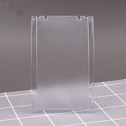 Clear Plastic Slant Back Earring Display Stands, Rectangle Jewelry Rack for Earring, Necklace Showing, Clear, 7x4x10.3cm