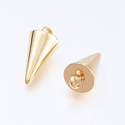 Golden 304 Stainless Steel Pendants, Spike/Cone, Golden, 13.5x7mm, Hole: 2mm