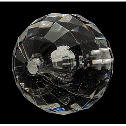 Clear Transparent Acrylic Beads, Faceted Round, Clear, 16mm, Hole: 3mm, about 210pcs/500g