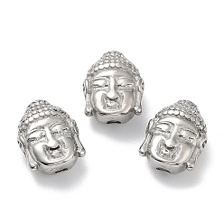 Stainless Steel Color 304 Stainless Steel Beads, Buddha Head, Stainless Steel Color, 14x11x6.5mm, Hole: 2.5mm