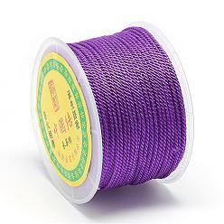 Dark Violet Nylon Threads, Milan Cords/Twisted Cords, Dark Violet, 1.5~2mm, about 54.68 yards(50m)/roll
