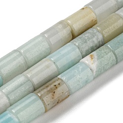 Flower Amazonite Natural Flower Amazonite Beads Strands, Column, 7.5~8x6mm, Hole: 1.2mm, about 48~50pcs/strand,  15.16''~15.31''(38.5~38.9cm)
