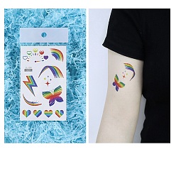 Butterfly Pride Rainbow Flag Removable Temporary Tattoos Paper Stickers, Butterfly, 12x7.5cm