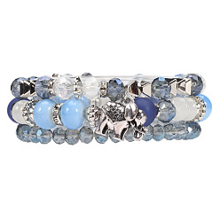 Color 4: Blue Bohemian Elephant Pendant Multi-layer Crystal Diamond Bracelet