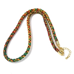 Green 5M Braided Chinlon Cord Bracelets, with Brass Findings, Green, 17.48~17.91x0.20 inch(44.4~45.5x0.5cm)
