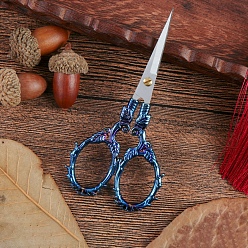 Blue Stainless Steel Scissors, Paper Cutting Scissors, Vine Leaf Embroidery Scissors, Blue, 105x55mm