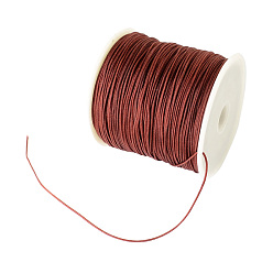 Saddle Brown Braided Nylon Thread, Chinese Knotting Cord Beading Cord for Beading Jewelry Making, Saddle Brown, 0.8mm, about 100yards/roll