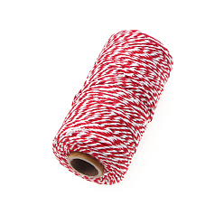 Red Cotton String Threads for Crafts Knitting Making, Red, 2mm, about 109.36 Yards(100m)/Roll