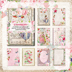 Flamingo 24 Sheets 8 Styles Retro Strawberry Scrapbook Paper Pads, for DIY Album Scrapbook, Background Paper, Diary Decoration, Flamingo, 100x140mm, 3 sheet/style