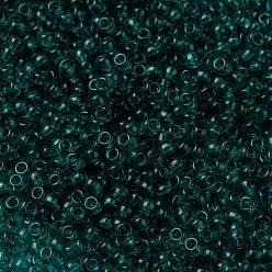 (RR2405) Transparent Teal MIYUKI Round Rocailles Beads, Japanese Seed Beads, 8/0, (RR2405) Transparent Teal, 8/0, 3mm, Hole: 1mm, about 19000~20500pcs/pound