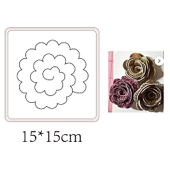 Цветок Резка дерева, Со сталью, для diy scrapbooking / фотоальбом, декоративная тисняющая бумажная карточка, изготовление изделий из кожи, цветочным узором, 150x150x9 мм