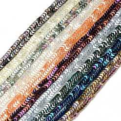 Mixed Color Electroplate Transparent Glass Beads Strands, Arrow, Mixed Color, 5x6x3.5mm, Hole: 0.8mm, about 190pcs/strand, 26.38 inch(67cm)