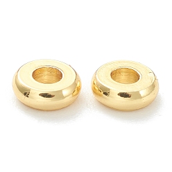 Real 18K Gold Plated Brass Spacer Beads, Long-Lasting Plated, Flat Round/Disc, Heishi Beads, Real 18K Gold Plated, 4x1.5mm, Hole: 1.6mm