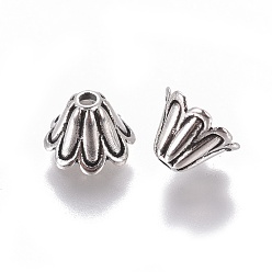 Античное Серебро  Крышки для бусин тибетского стиля, без свинца, без кадмии и без никеля, конус, античное серебро, диаметром около 7 мм , толщиной 5 мм , отверстие : 1 мм