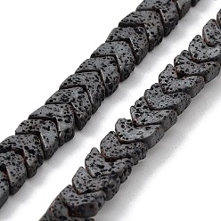 Lava Rock Natural Lava Rock Beads Strands, Frosted, Arrow, 6x6.5x2.5mm, Hole: 1mm, about 98pcs/strand, 15.98''(40.6cm)