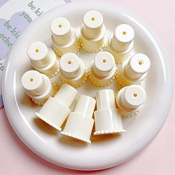 Antique White Cake Spray Painted Acrylic Beads, Antique White, 34x24mm, Hole: 2mm