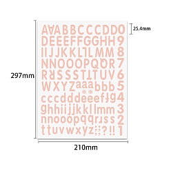 Misty Rose PVC Self-Adhesive Letter & Number Stickers, for Party Decorative Presents, Misty Rose, 297x210mm