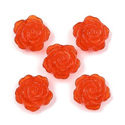 Оранжево-Красный Стеклянный магнит на холодильник, магнитный, украшения для холодильника, цветок, оранжево-красный, 26x12.5 мм