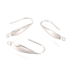 Silver 316 Surgical Stainless Steel Earring Hooks, Ear Wire, with Vertical Loop, Silver, 20x4.5x1mm, Hole: 1.2mm, 20 Gauge, Pin: 0.8mm