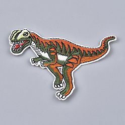 Colorful Computerized Embroidery Cloth Iron on/Sew on Patches, Costume Accessories, Dinosaur, Colorful, 74x99x2mm