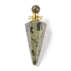 Кровь драконов Натуральная кровь дракона, граненый конус, открывающийся флакон для духов, большие подвески, с 304 фурнитурой из нержавеющей стали, золотые, 49.5~51.5x18.5x18.5 мм, отверстие : 1.8 мм