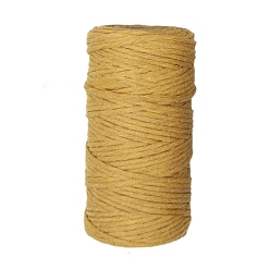 Vara de Oro Cordón de macramé de algodón de 1 capas de 100 m, cuerda de algodón retorcida de macramé, para colgar en la pared, diy artesanía, vara de oro, 3 mm, aproximadamente 109.36 yardas (100 m) / rollo