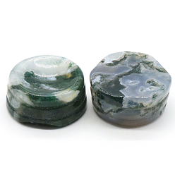 Moss Agate Natural Moss Agate Display Base Stand Holder for Crystal, Crystal Sphere Stand, 2.7x1.2cm