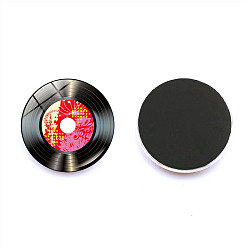 Rose Chaud Autocollant magnétique de réfrigérateur en résine multifonction mignon, aimants de réfrigérateur, forme de disque vinyle, rose chaud, 30mm