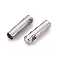 Stainless Steel Color 201 Stainless Steel Cord Ends, End Caps, Column, Stainless Steel Color, 7x2mm, Hole: 1.2mm, Inner Diameter: 1.3mm