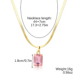 N2212-4 Pink Crystal Винтажное хрустальное колье из змеиной кости для изысканного европейского и американского стиля