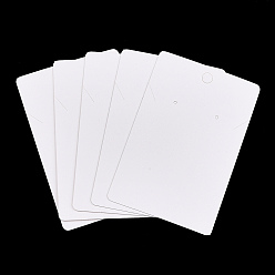 White Rectangle Paper One Pair Earring Display Cards with Hanging Hole, Jewelry Display Card for Pendants and Earrings Storage, White, 9x6x0.06cm, Hole: 6mm and 1.6mm
