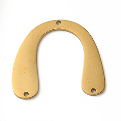 Золотой Ионное покрытие (ip) 304 звенья компонентов люстры из нержавеющей стали, лазерная резка, форма арки, золотые, 22x25x1 мм, отверстие : 1.2 мм