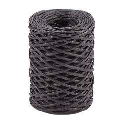 Black Paper Cords for DIY Jewelry Making, with Iron Wire Inside, Black, 2mm, about 54.68 yards(50m)/roll