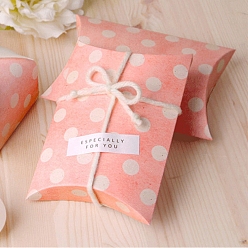 Misty Rose Paper Pillow Boxes, Gift Candy Packing Box, Polka Dots Pattern, Misty Rose, 11cm