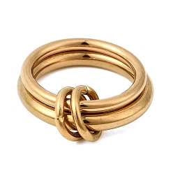 Золотой 304 палец кольца из нержавеющей стали, ионное покрытие (ip), золотые, размер США 6 (16.5 мм)