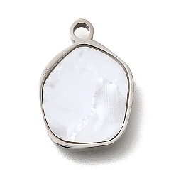 Нержавеющая Сталь Цвет 304 прелести нержавеющей стали, с пластиковой имитацией оболочки, цвет нержавеющей стали, 14.5x10.5x2 мм, отверстие : 1.6 мм