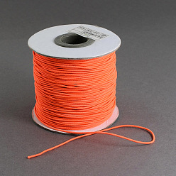 Orange Red Round Elastic Cord, with Nylon Outside and Rubber Inside, Orange Red, 2mm, about 43.74 yards(40m)/roll