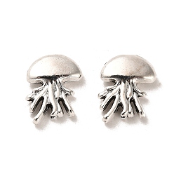 Antique Silver Tibetan Style Alloy Beads, Cadmium Free & Lead Free, Jellyfish, Antique Silver, 14x11.5x4mm, Hole: 1.6mm, about 578pcs/1000g
