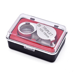 Stainless Steel Color Stainless Steel Folding Jewelry Loupe, Portable Magnifying Glass, 10X Magnification, Stainless Steel Color, 5.1x2.05x1.8cm, Fold Up: 3.1x2.05x1.8cm, Hole: 2x3mm