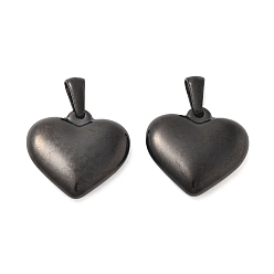 Черный Ионное покрытие (ip) 304 подвески из нержавеющей стали, сердце, чёрные, 19.5x20x5.5 мм, отверстие : 7x3 мм