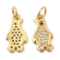 Real 18K Gold Plated Brass Micro Pave Cubic Zirconia Pendants, Flat Round with Sun, Real 18K Gold Plated, 14x8x2mm, Hole: 3.4mm